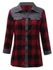 Patchwork Check Plaid Leisure Women Blouse