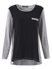 Patchwork Contrast Color Casual Long Sleeve Flare Women Blouse
