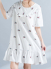 Patchwork Embroidery Short Sleeve O Neck Women Dresses