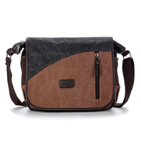 Patchwork Shoulder Bag Casual Canvas Man Bag Retro Multicolor Crossbody Bag