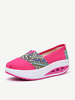 Pattern Color Match Stripe Slip On Platform Rocker Sole Shoes