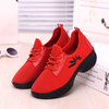 Pattern Mesh Breathable Platform Lace Up Casual Shoes