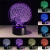 Peacock 3D Acrylic LED Night light 7 Color Touch Desk Lamp Xmas Gift Living Room Home Decor