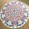 Peacock Pattern Round Beach Towel Cotton Yoga Mat Table Cloth Tapestry Wall Hanging