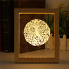 Peacock Photo Frame 3D Illuminated Light Desk Night Lamp Living Room Home Decor