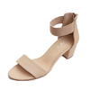 Peep Toe Chunky Block Heel Zipper Strappy Sandals For Women