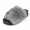 Peep Toe Furry Slip On Flat Casual Home Floor Slippers