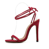 Peep Toe Lace Up Strappy High Heel Sandals For Women