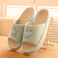 Peep Toe Slip On Pattern Home Floor Indoor Flat Slippers