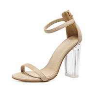 Peep Toe Transparent High Heel Bukcle Sandals For Women