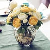 Peony Bouquet 9 Heads Flowers Home Cafe Decoration Wedding Bridal Party Decor
