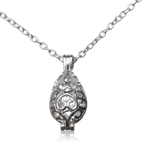 Perfume Aroma Diffuser Hollow Copper Locket Necklace