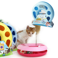 Pet Cat Kettle Toy Spring Mice Crazy Multifunctional Disk Play Activity Creative Funny