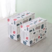 PEVA Flower Printed Quilt Foldable Storage Bag Dustproof Moistureproof Clothing Organize Case