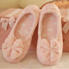 Pink Bowknot Slip On Flat Indoor Casual Soft Warm Shoes