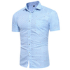 Plaid Dot Printing Slim Fit Plus Size Dress Shirt