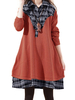 Plaid Fake-Two Piece Shirt Dress
