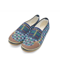 Plaid Flat Stripe Slip On Flat Canvas Flat Casual Walking Shoes
