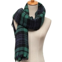 Plaid Grid Tassel Scarf Wrap Shawl Wool Blend Tartan Neck Stole