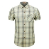 Plaid Plus Size Cotton Loose Summer Mens Turn-down Collar Short Sleeve T-shirt