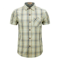Plaid Plus Size Cotton Loose Summer Mens Turn-down Collar Short Sleeve T-shirt