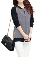 Plaid Print Zipper Casual Women Long Sleeve Jacket