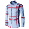 Plaid Slim Fit Turn Down Collar Designer Dress Shirt