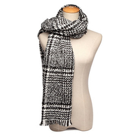 Plaid Tassle Hem Knitted Tweed Casual Thicken Warm Scarf Shawl