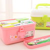 Plastic 2 Layers Health Pill Medicine Drug Bottle First Aid Kit Case Storage Box