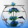 Plastic Aquarium Fish Tank Decoration Green Blue Water Plant Decoration