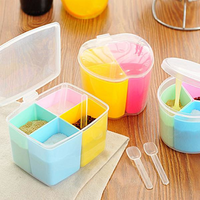 Plastic Seasoning Box With Handle Detachable Bottle With Spoon Kitchen Supplies