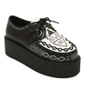 Platform Casual Pattern Scrawl Lace Up Shoes For Women