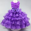 Pleated Flower Decorate Sleeveless Princess Dress For Kids Girl
