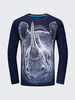 Plug Size Mens Fashion Unique 3D Gorilla Printing Casual Cotton Long Sleeve T-shirts