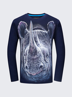 Plug Size Mens Fashion Unique 3D Gorilla Printing Casual Cotton Long Sleeve T-shirts