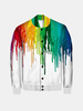 Plus Size 3D Printing Baseball Coats Hip Hop Cardigan Bomber Jacket for Men