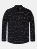Plus Size Black Casual Fat Big Loose Long Sleeve Band Collar Dress Shirts for Men