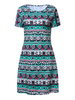 Plus Size Bohemia Women Short Sleeve Printing Dress