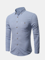 Plus Size Business Casual Classical Stripes Printing Long Sleeve Dress Shirts for Men