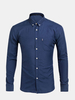 Plus Size Business Casual Solid Color Long Sleeve Slim Fit Dress Shirts for Men