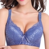 Plus Size C Cup Elegant Embroidery Lace Gather Adjustable Underwire Thin Bras