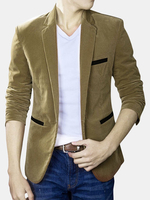 Plus Size Casual Business Corduroy Comfortable Slim Fit Velvet Blazers for Men