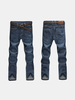 Plus Size Casual Business Loose Straight Legs Jeans High-Rise Pants For Men