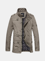 Plus Size Casual Business Winter Thicken Epaulets Warm Waterproof Jacket for Men