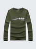 Plus Size Casual Cotton Camel Printing O-Neck Long Sleeve T-Shirt For Men