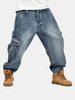 Plus Size Casual Fashion Vintage Loose Hip-Hop Jeans for Men