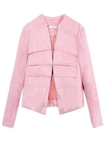 Plus Size Casual Long Sleeve Ruggled Collar Ruffles Jacket