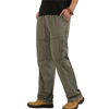 Plus Size Casual Outdoor Multi-Pockets Loose Elastic Straight Leg Cargo Pants For Men