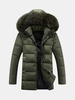 Plus Size Casual Outdoor Winter Thicken Detachable Hood Long Jacket for Men