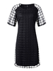 Plus Size Casual Plaid Mesh Netted Women Straight Dress